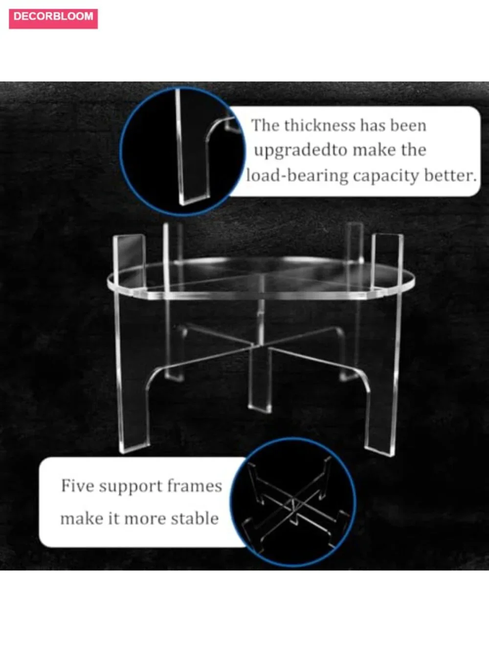 Clear Acrylic Beverage Dispenser Stand, Elevated Serving for Parties, Fit 8in - Picture 4 of 6